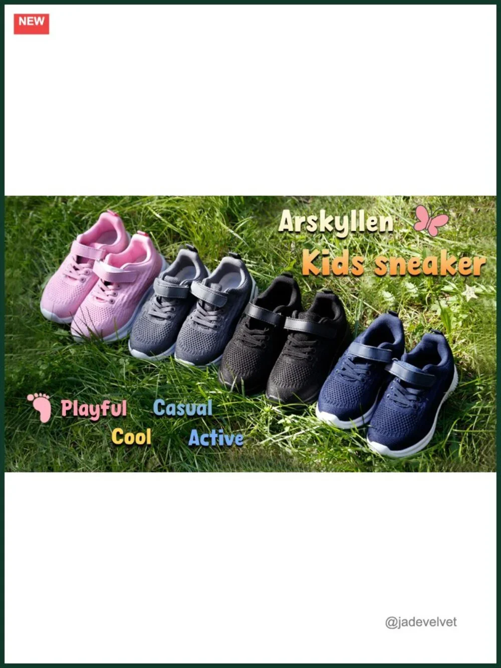 Unisex Kids Hook & Loop Sneakers Breathable Lightweight Running Shoes Non-Slip